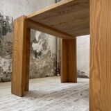 Square pine coffee table from the 70s revival