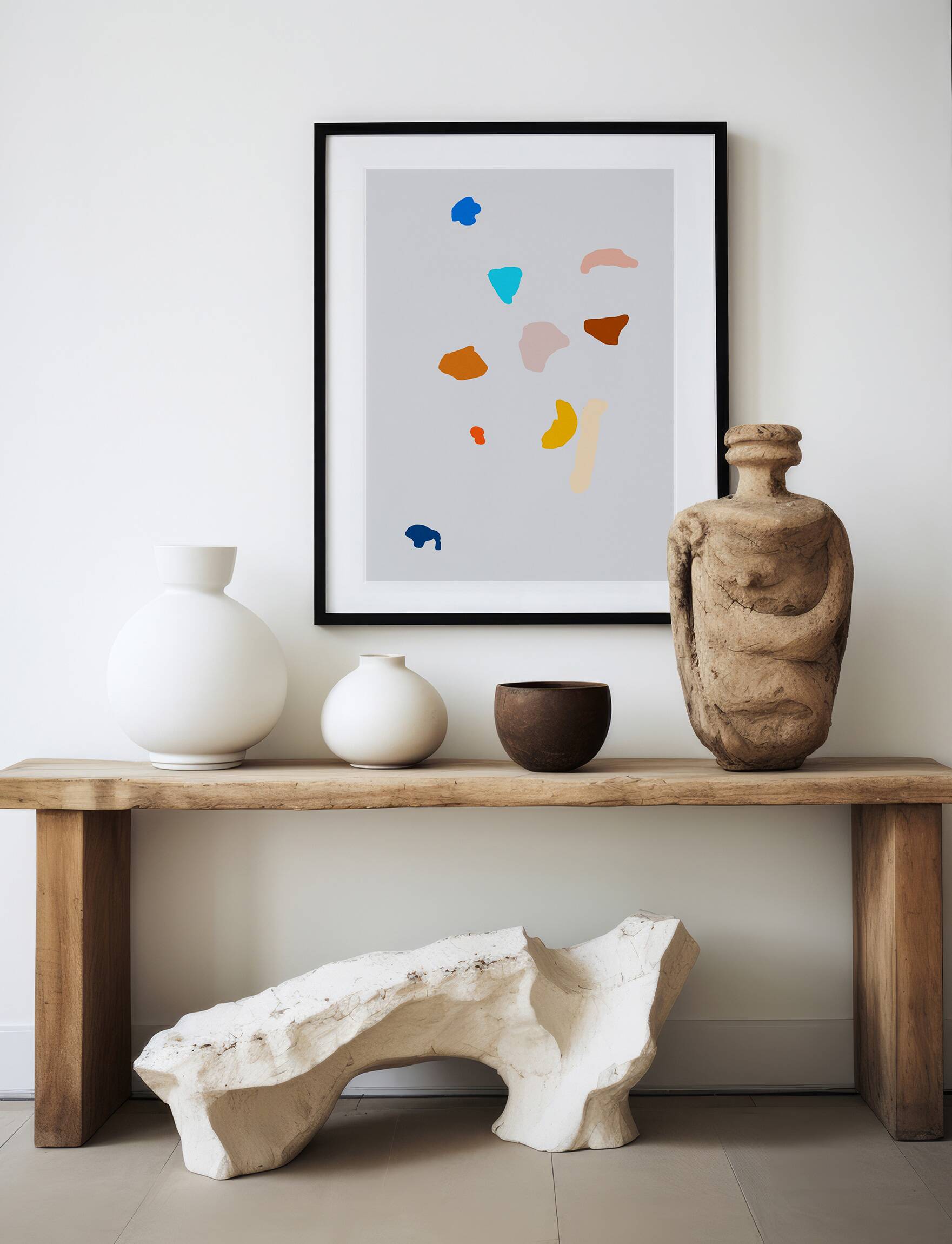 Abstract pebbles giclee print 50x70 cm