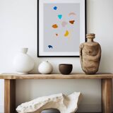 Abstract pebbles giclee print 50x70 cm