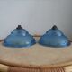 Pair hanging lamp Abat-jour blue glass