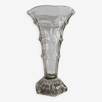 Large cone-shaped glass vase
