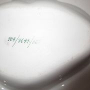 Numbered decorated porcelain quarter dish for hors d'oeuvre or other