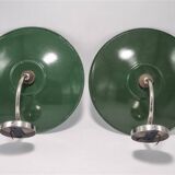 Pair of enamelled sheet metal wall lights