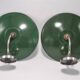 Pair of enamelled sheet metal wall lights