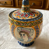 Henriot-Quimper faience sugar bowl in excellent condition.