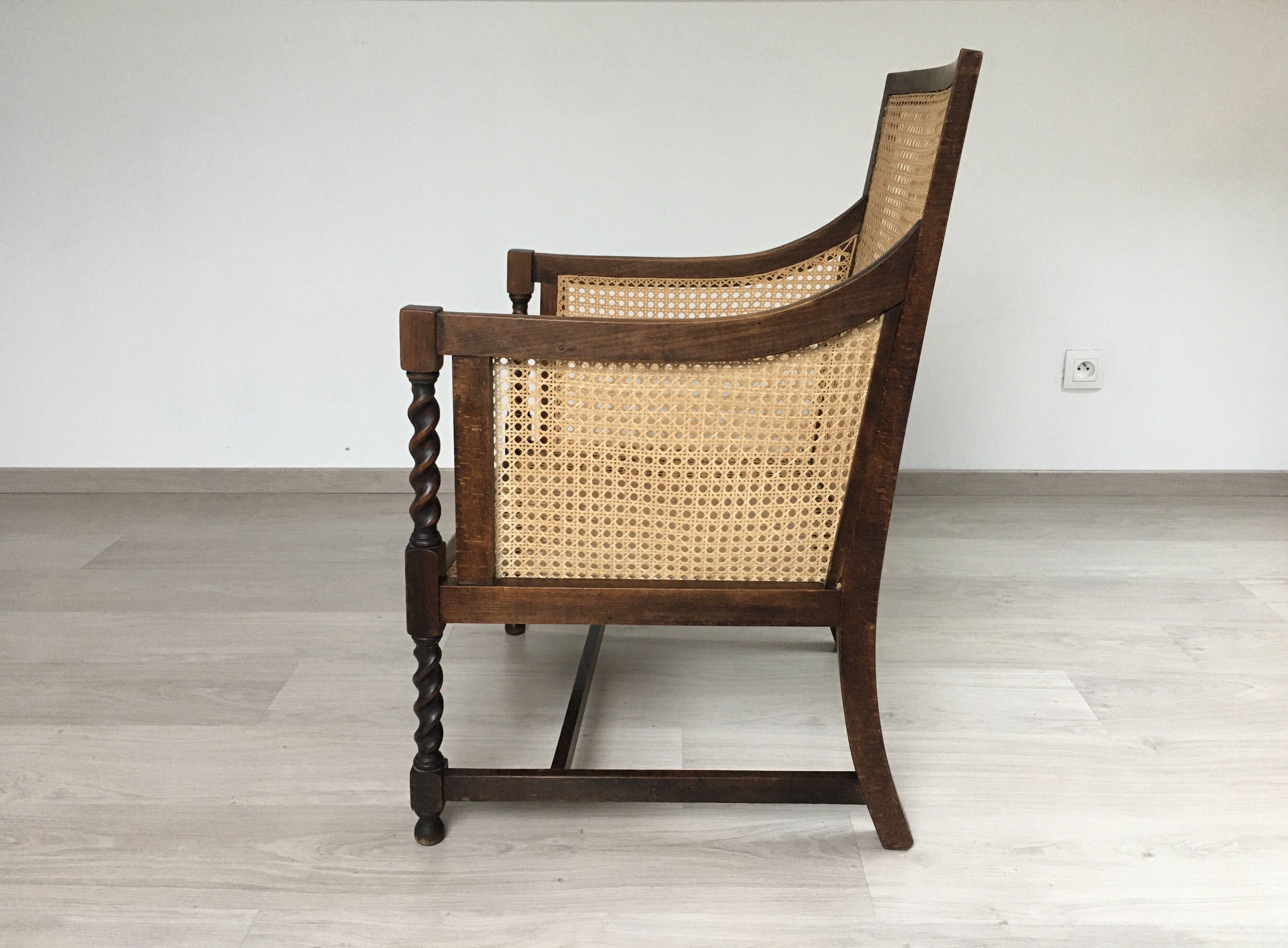 1950s cane armchair
