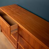 Retro teak 1960s restored steens danish double 8 drawer chest of drawers sideboard