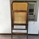 Vintage wooden folding chair with 1960 rattan seat and back