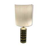 Brass lamp and black lacquered metal circa 1970