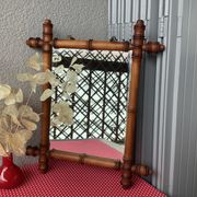 Wooden barber mirror turned art deco bamboo style