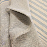 Blue cream wool kilim handwoven modern kilim flat-weave area rug-205x283cm