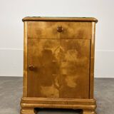 Pair of art deco burl bedside tables, 1930