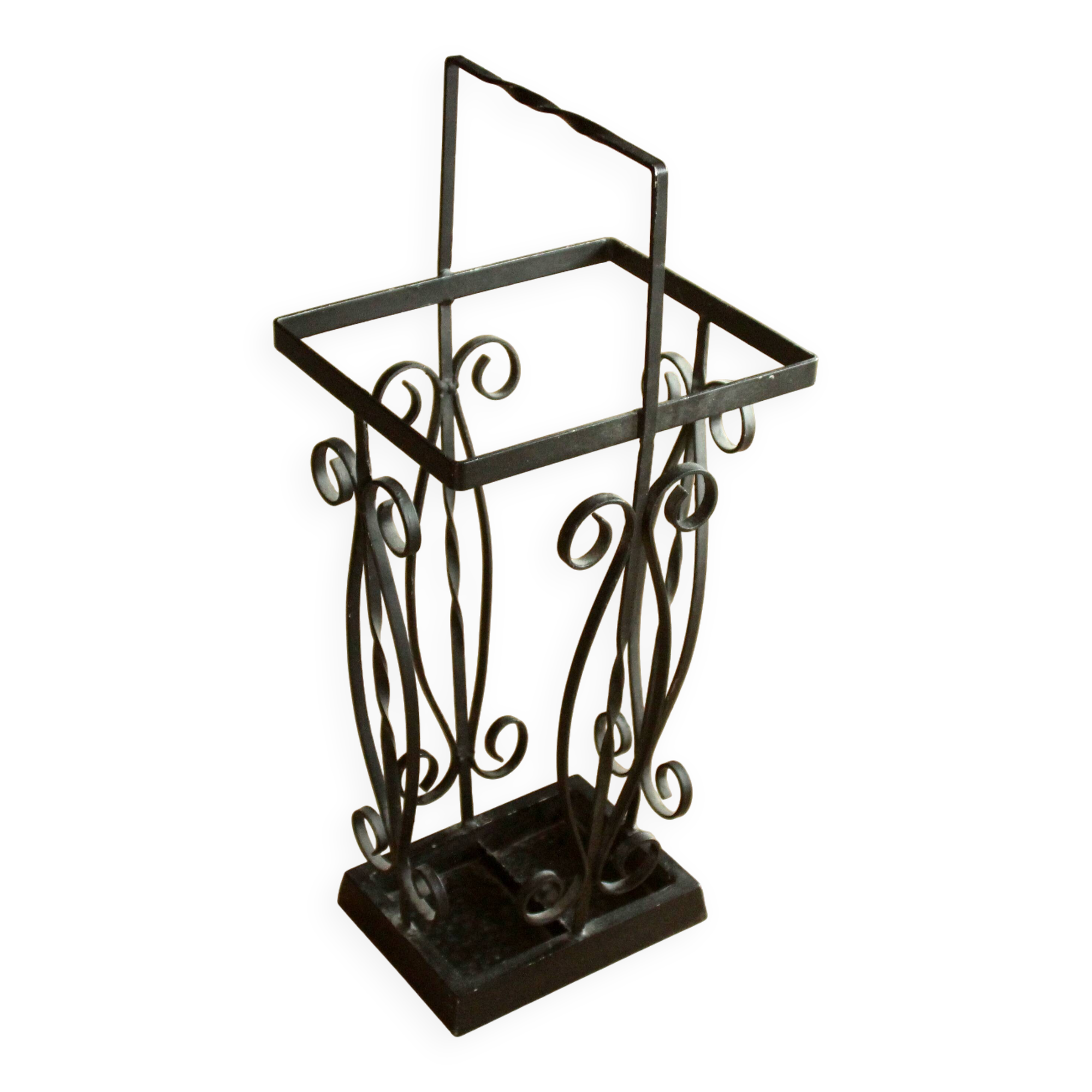 Porte-parapluie en fer forgé fait main - Vintage