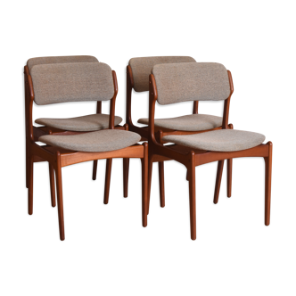 Set of Four Chairs by E. Buch for O.D.Møbler, Denmark, 1960s