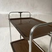 Chrome Midcentury folding service trolley, Germany 1950s