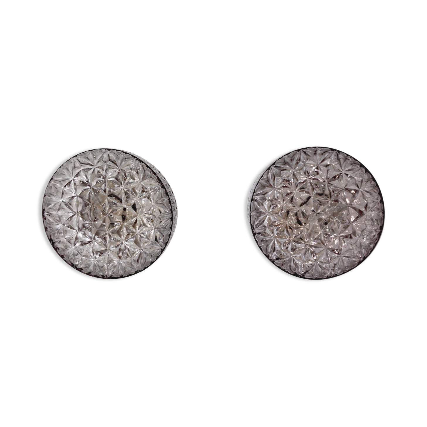 Pair of wall lights, cut glass, Spain, 1970