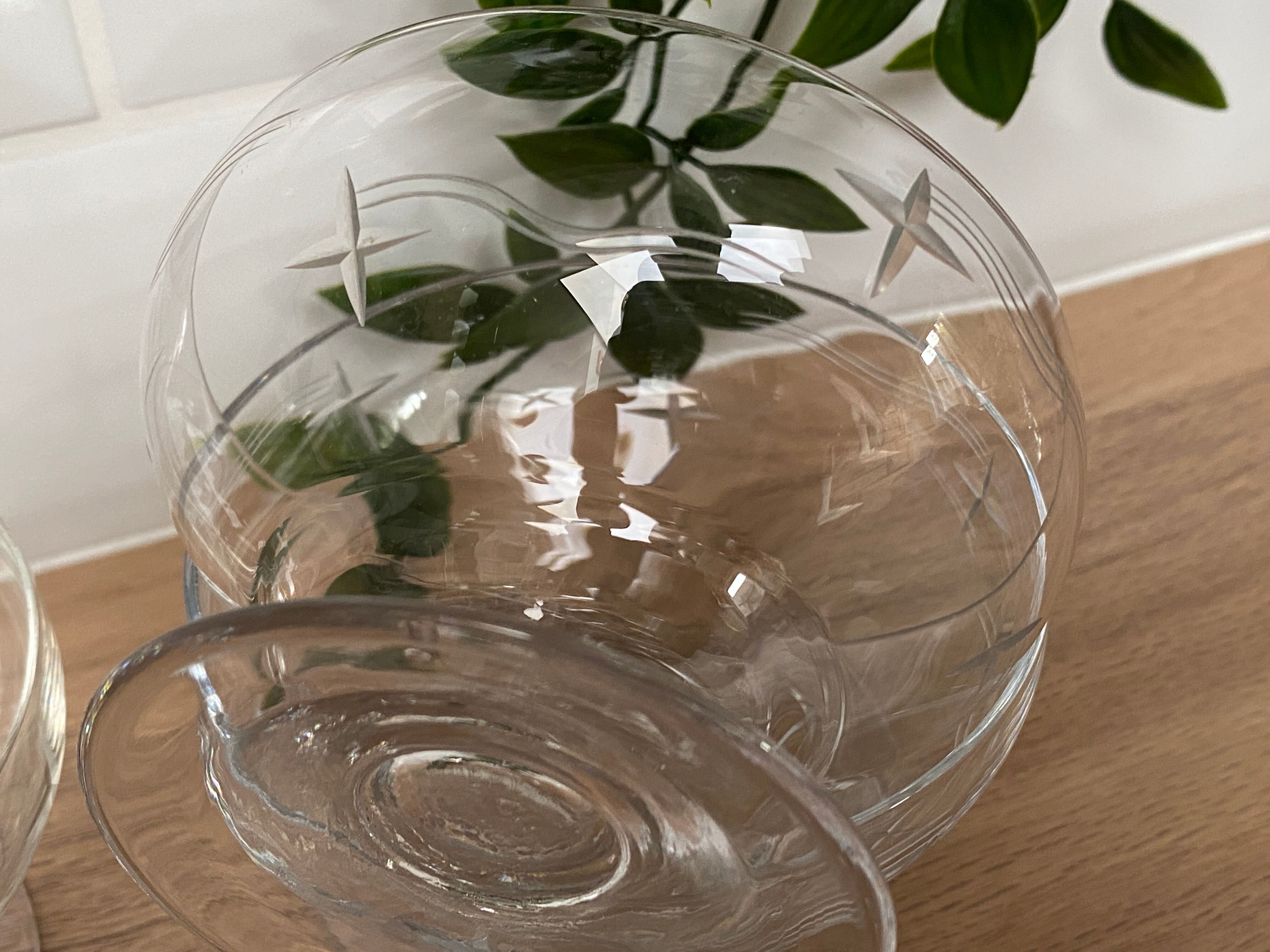 Set of 4 cut glass cups