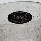 Candle holder / Tealight holder in blown / bubbled glass Larochere vintage