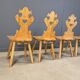 Chaises tiroliennes vintage rustiques, années 1960