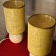 Paire de lampe chevet bois et abat jour en jonc, scandinave
