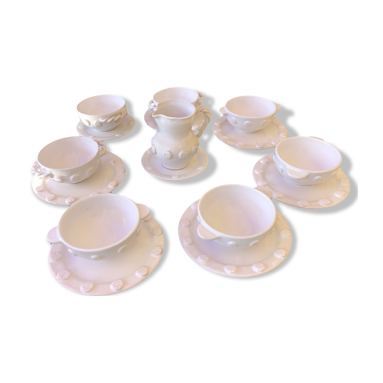 Breakfast service crafted earthenware