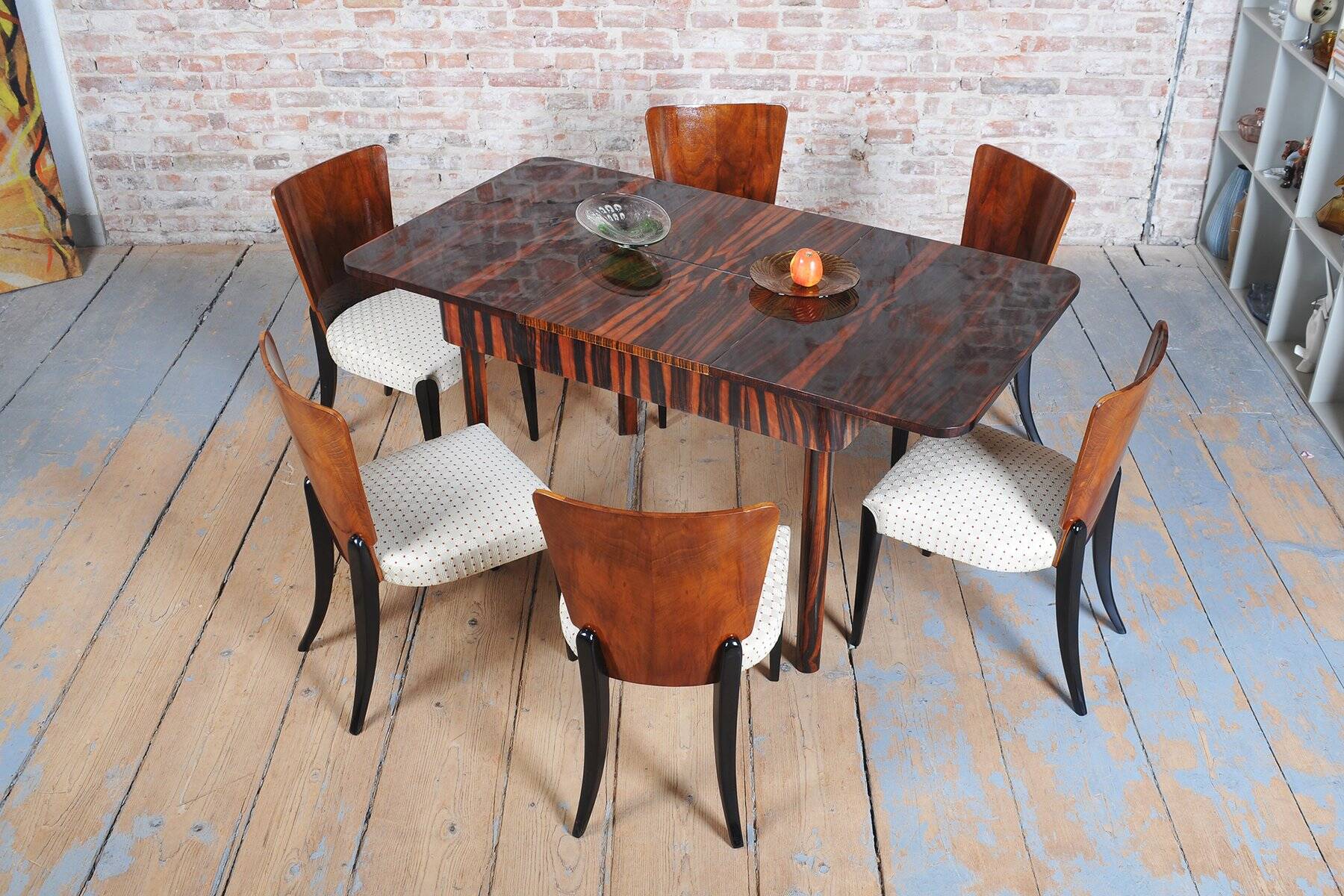 Art Deco Beech Chairs attributed to Halabala for Up Závody, Czech, 1930s, Set of 6