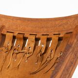 Pair of Folding Chair, Wood and Leather, Brazilian style