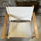 Pair of fabric and pine armchairs by Ikea 1990