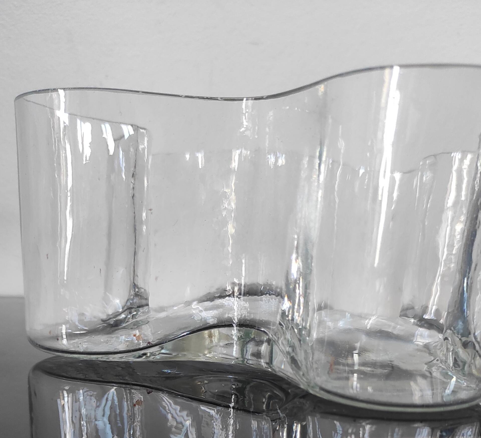 Grand vide-poche organique en verre transparent