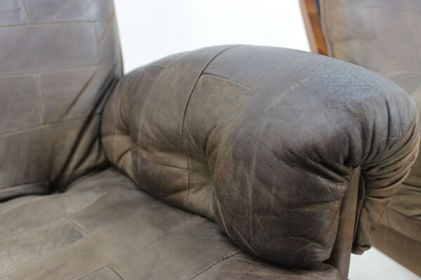 Fauteuils scandinaves en cuir 1970s