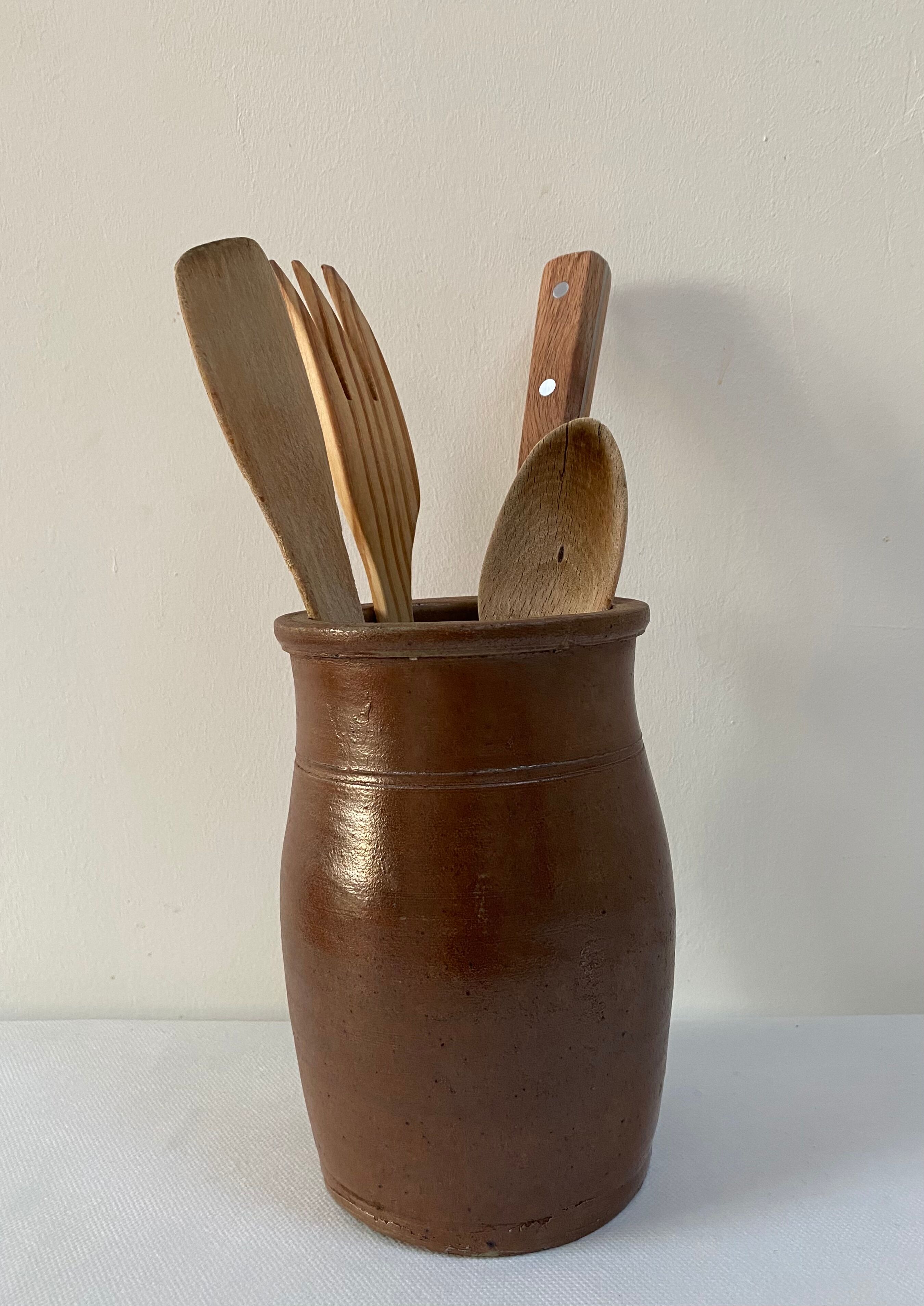 Old glazed stoneware pot