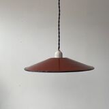 Old red enamelled industrial suspension 30 cm