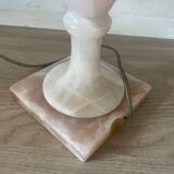Pied de lampe en onyx rose et blanc