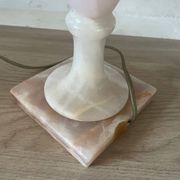 Pied de lampe en onyx rose et blanc