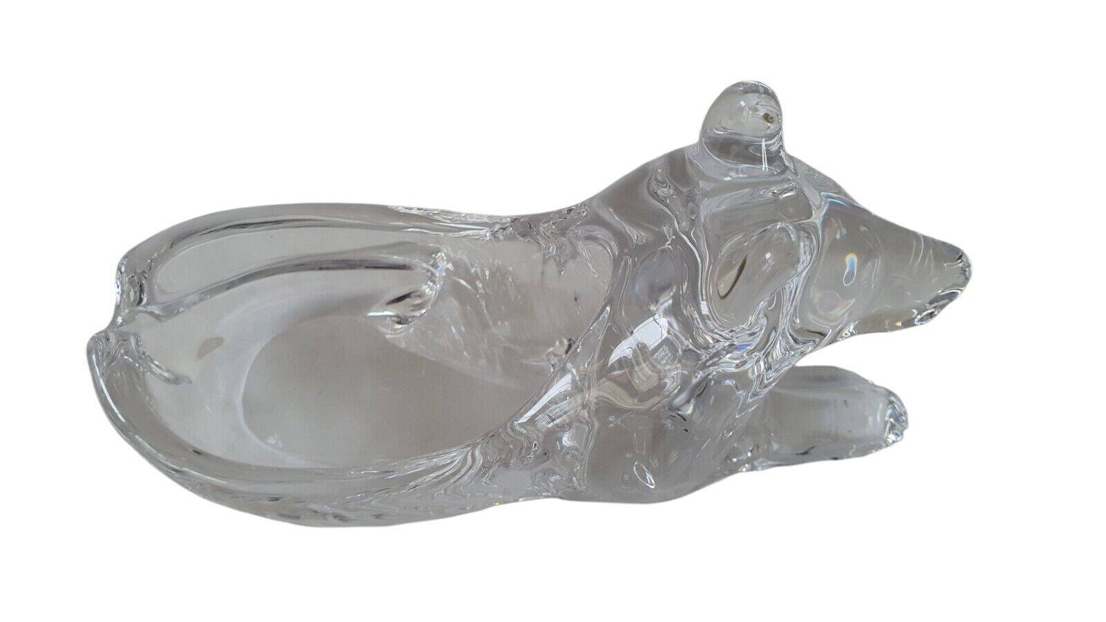 Crystal dog ashtray art v clichy france to confirm
