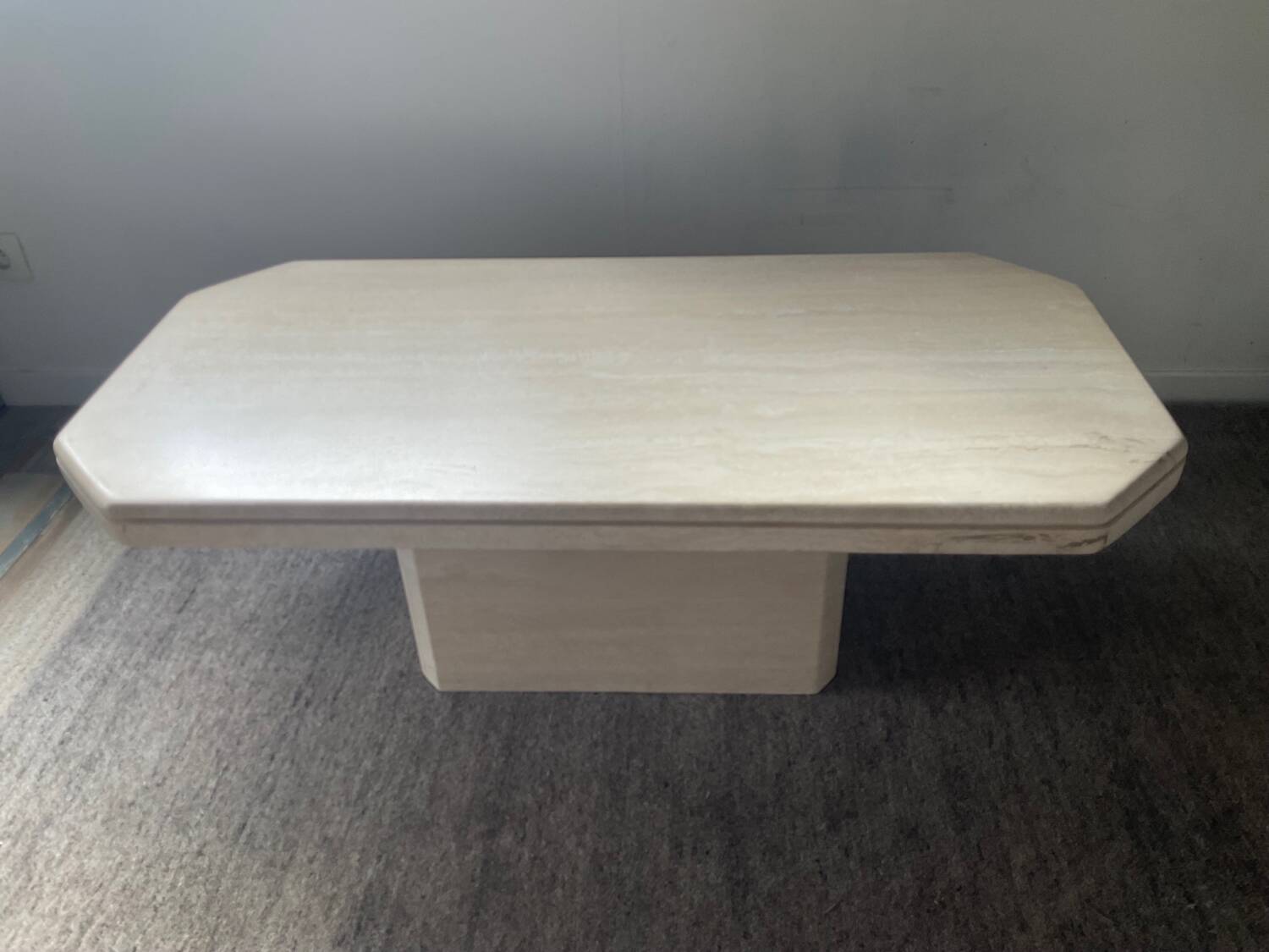70s travertine coffee table