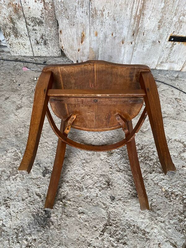 Chaise De Bureau Ancienne Bois Chêne Massif Années 30 Vintage
