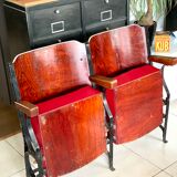 Pair of vintage cinema armchairs