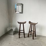 Pair of brutalist high stools