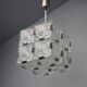 Mid-Century Square Clear Glass Pendant by K. Šenov, 1960s, Czechoslovakia