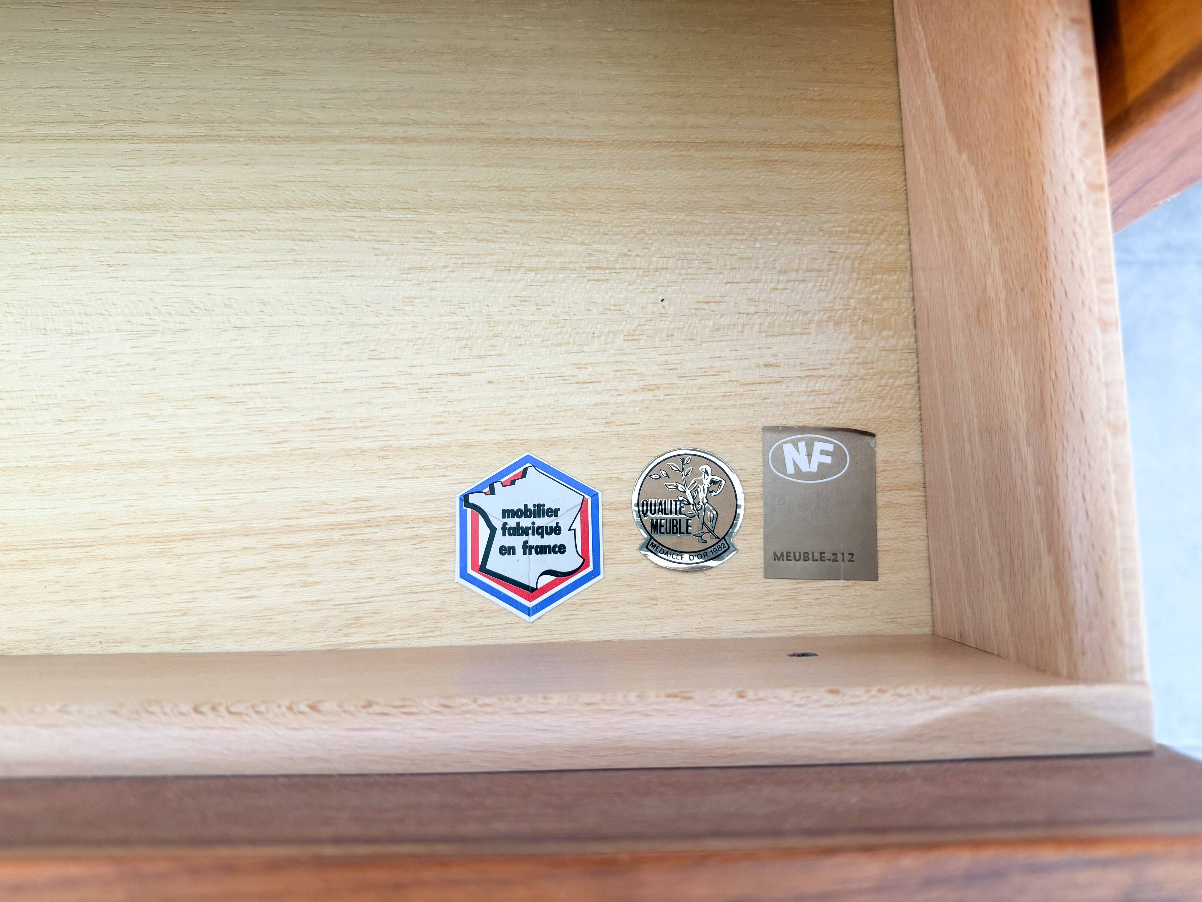 Elm chest of drawers dlg Maison Regain, vintage 70's