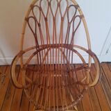 Pair of vintage rattan armchairs