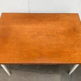 Teak mid-century table and Fanett chairs by Ilmari Tapiovaara for Asko, set of 5.
