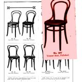 Set of 4 Kohn bistro chairs no. 30 from 1910, wooden seat