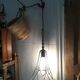Lampe bois et fer à suspendre