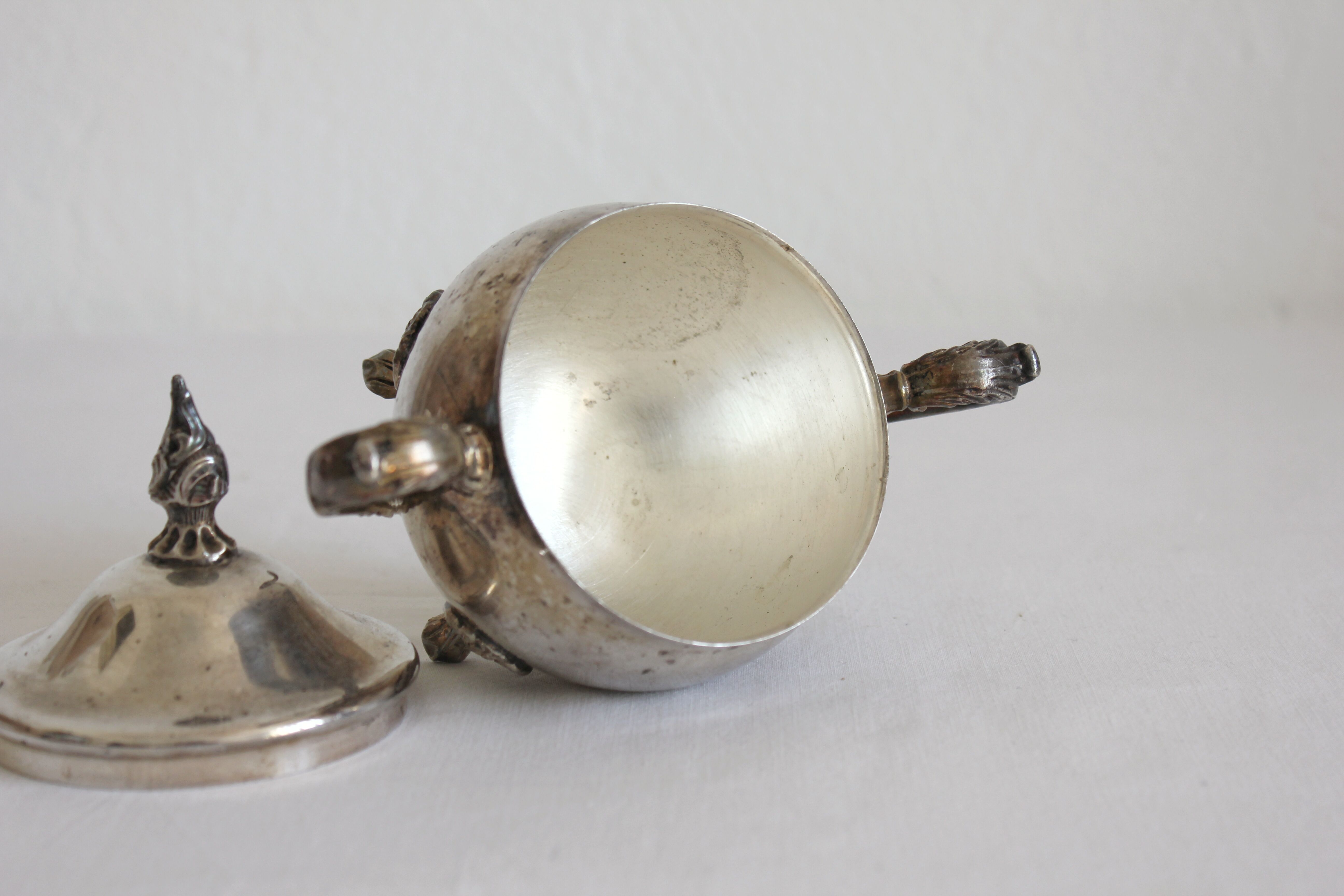 Old silver metal sugar bowl Viners