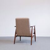 1960 Henryk Lis Mid Century Armchair in Beige Boucle