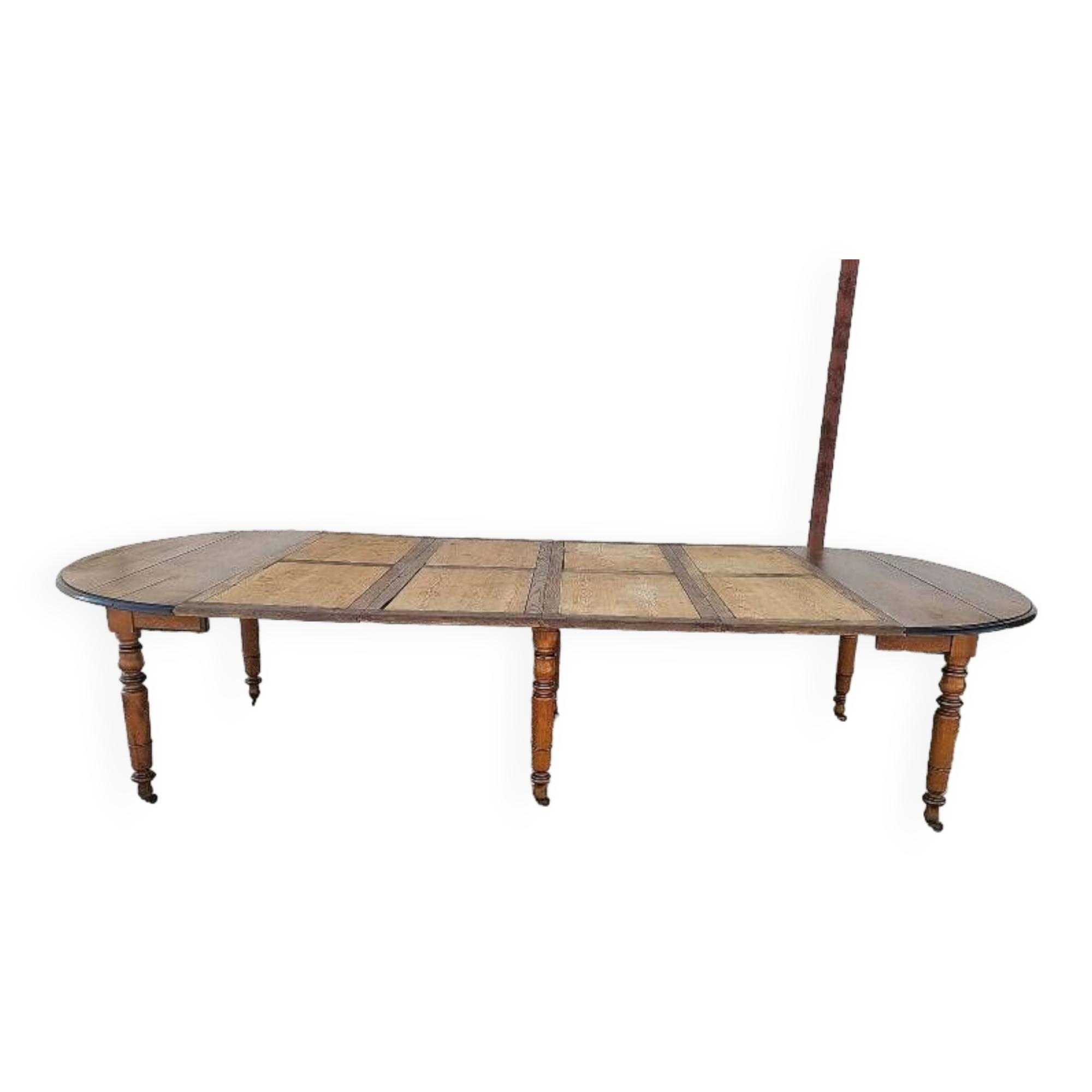 louis philippe 6-leged walnut table from the 19th century 320.50 cm long
