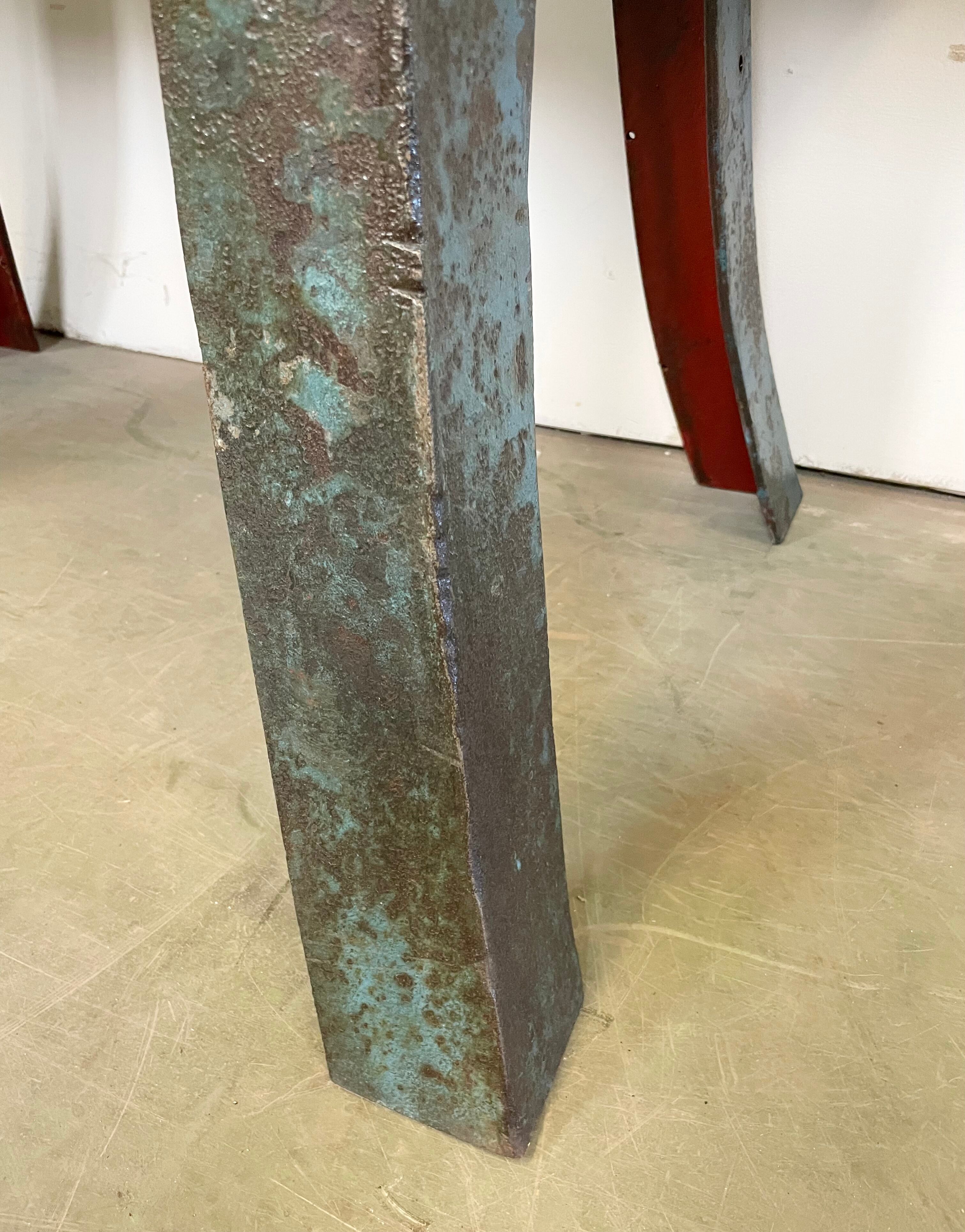 Blue Industrial Dining Table, 1960s