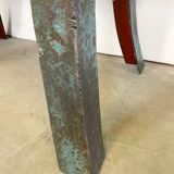 Table à manger industrielle bleue, années 1960